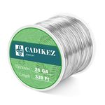 [328 Feet]28 Guage Craft Wire Jewelry Wire 100M/0.3mm Silver Plated Thin Brass Wire Soft Metal Wire Bulk for Jewelry Making