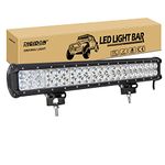 RIGIDON Driving Led Light Bar 20 inch 126W, 12V 24V for Car Off road Truck SUV UTE ATV 4x4 Vehicle, Flood Spot Combo Beam, Waterproof Driving Work Lamp, 6000K White