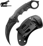 JXE JXO Tactical EDC Claw Knife with Sheath, Durable 420HC Steel Karambit Fixed Blade Outdoor Duty Knife, Survival Knife with Ergonomics G10 Anti-skidding Handle