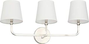 Capital Lighting 119331PN-674 Dawson - Three Light Bath Vanity, Polished Nickel Finish with White Fabric Stay Straight Shade