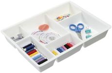 Navaris Felt Drawer Organizer - Compact Trays - Utensil Organizers for Silverware Stationary Makeup - Kitchen Cutlery Bathroom Desk Organization Tray - 15.9x12 (40.5x30.5cm) White