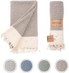 BAROOGA Turkish Beach Towel | 100% Cotton, Prewashed, 90 x 180 cm |Premium Diamond Weave Peshtemal Blanket for Bath, Beach, Pool | Quick Dry, Sand Free