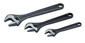 Bahco BHADJUST 3 ADJ3 Set of 3 Adjustable Wrenches (8070/8071 / 8072), Grey, 16 degree head angle