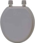 Taupe Round Molded Wood Toilet Seat 17 Inches