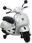 JN CREATIONS 12V Vespa Rechargeable Battery Operated Ride-On Scooter for Kids with Remote Control (2 to 7 Yrs) (White)