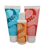 The Curl Co. Travel Pack Trio | Shampoo, Conditioner & Cream 50g Each | Daily Cleansing, Deep Hydration, Curl Defining | Organic Goodness, Chemical-Free | For All Curl Types