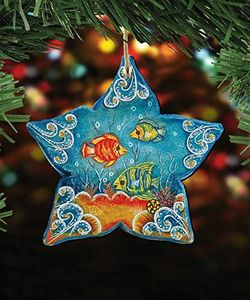 Starfish Wooden Christmas Ornament, Coastal, Set of 2 Art by G.DeBrekht 8126151