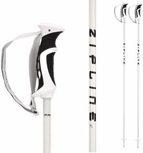 Zipline Podium 14.0 K Downhill Ski Poles - Graphite Kevlar Carbon Composite, Ultra Lightweight, Vibration Dampening, Dual Density Grip, Used by Pro Athletes (White Carbon, 38" in./96 cm)