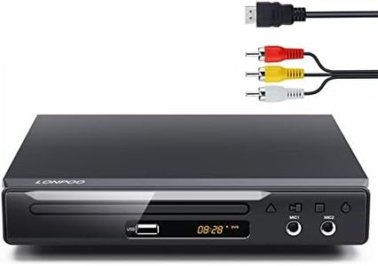 LP-077 HD Lettore DVD per TV - Lettore CD/DVD Compatto Uscita SCART/HDMI/RCA, Ingresso USB, Uscita Microfono x 2, multi-regionecon,Cavo HDMI e RCA inclusi