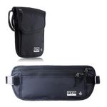 Travel Companion Combo - Hidden Travel Money Belt + Neck Wallet | Black