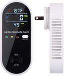 3-in-1 Carbon Monoxide Detector, Carbon Monoxide Detector Plug in Wall with Temperature & Humidity Display, CO Alarm Monitor with Color LCD Display, Accurate & Easy to Install