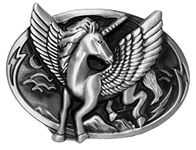 Moranse Belt Buckles with 3D Horse Western Cowboy Styles, Unicorn Fine Horse, middle