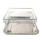 Stainless Steel Baking Tray Pan and Air Fryer Basket Compatible with Cuisinart Airfryer TOA-060 and TOA-065 Cooking and Baking for Convection Toaster Oven