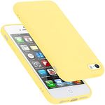 cadorabo Case compatible with Apple iPhone 5 / 5S / SE 2016 in LIQUID YELLOW - Shockproof and Scratch Resistant TPU Silicone Cover - Ultra Slim Protective Gel Shell Bumper Back Skin