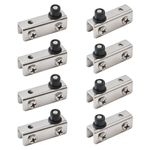 UFURMATE Glass Door Hinge, 8Pcs Nickel-Plated Frameless Glass Door Pivot Hinges Clamp Adjustable Cabinet Pivot Hinge Clip Replacement Kit, Fit for 4-6mm Free-Swinging Glass Door