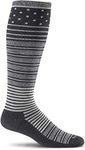 Sockwell Women's Twister Graduated Compression Socks-Ideal for-Travel-Sports-Nurses-Pregnancy-Reduces Swelling, Black, Small/Medium