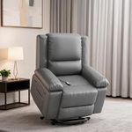 Power Lift Recliner Chair with Heat & Massage – Electric Adjustable Backrest & Footrest, Heavy Duty Lift Recliner for Seniors, Living Room & Bedroom
