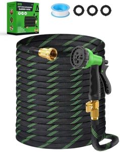 BIGITTA 150ft Garden Hose, Non-Expandable Water Hose with 8 Function Spray Nozzle, Lightweight, Knik-Free, Burst-Resistant, Durable & Flexible 3/4" Garden Hose for Lawn, House Cleaning, Car Washing