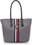 Tommy Hilfiger Women's Jaden Plus Tote, Black/White, One Size