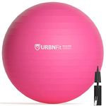 URBNFit Exercise Ball - Balance Balls (Ballon Exercice) Yoga, Pilates, Fitness, Stability, Workout, Home Fitness Equipment - Anti-Burst Swiss Ball Chair w/Pump (85CM Pink)