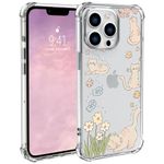 Wihytec Cute Cat Clear Phone Case for iPhone 13 Cartoon Cat Fish Case Cover Clear Phone Case w/Four Corner Reinforced Shockproof Girly Women Phone Cover Transparent Phone Case