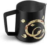 MHW-3BOMBER Espresso Steaming Pitcher Milk Frothing Pitcher Stainless Steel Milk Coffee Cappuccino Latte Art Barista Cup (5.0 Black(printing), 20 Ounces) P5161S-OS