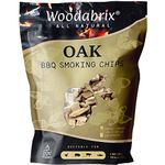 Woodabrix BBQ Smoking Wood Chips for Charcoal, Gas BBQ/Smoker, 100% Natural, 800 g/1.76 lb (3.2 Litre / 195 cu in), Oak