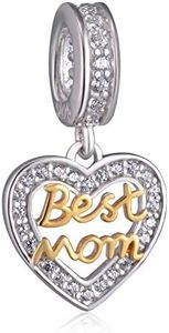 Sister Love Heart Bracelet Charms for Women - 925 Sterling Silver Dangle/Dangling Pendants/Beads - Fit Pandora Charm Bracelets, Necklaces, European Snake Chains - Birthday/Thanksgiving Gifts.