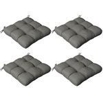 Outsunny Set of 4 Outdoor Seat Cushions with Ties, Water Repellent Seat Pads for Dining Chair, Swing, Sofa, 48 x 48 x 10 cm, Charcoal Grey