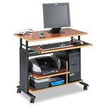 Safco Products 1927CY Muv Mini Tower 29-34" H Stand-Up Desk Adjustable Height Computer Workstation with Keyboard Shelf, Cherry