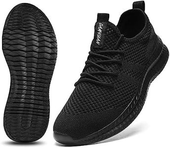 CAIQDM Women Running Shoes Slip-on Walking Sneakers Lightweight Breathable Trainers Tennis Shoes, Black, 7.5 US