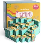 THE TWIDDLERS - 288 Boxes of Wax Crayons for Kids - 4 Crayons Per Box, 1,152 Total - Mixed Coloured, Perfect for School Classrooms, Restaurants Bulk Crayons Colouring Activity and Party Bag Fillers