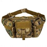 Outdoor Unisex Waist Bag Tactical Military Waist Pack Chest Bag Pouch, 35 x 17 x 4 cm (ACU Green)