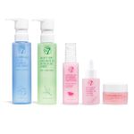 W7 Self-Care Skincare Set - 5-Step Daily Routine Gift Set - Includes Hydrating Cleanser, Soothing Toner, Anti-Aging Serum, Repairing Moisturiser & Lip Mask - Suitable for All Skin Types