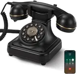 Bluetooth Retro Phone with Speakerphone, Bluetooth Old Fashioned Phone for Cell Phone, Bluetooth Vintage Landline Telephone with Hands-Free Calling & Music Playback, USB Rechargeable Power Supply