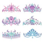 Mermaid Party Crowns - 12 Pcs Birthday Party Hats Glitter Crowns for Girls Princess Crown for Birthday Party Supplies