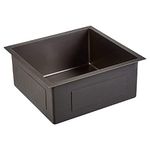 HAPPY HOMES 18" x 16" x 9" BLACK Handmade MATT Finish Single Bowl 304 Grade Stainless Steel Kitchen Sink (18" x 16" x 9" BLACK)