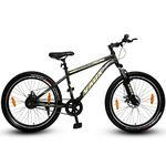 Vaux Falcon Cycle for Men 26T with Front Suspension & Disc Brakes, Single Speed Mountain Bike for Adults with Age Group 12+ Years, with Steel Frame & Nylon Tyres, Ideal Height 4ft 7inch+ (Green)