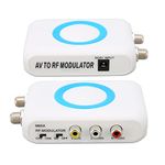 Haosie RF Modulator, AV to RF Modulator, M65A‑NTSC RF Coaxial Converter with USB Charge Cable, for CATV System