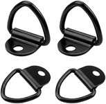 4 Pieces Tie Down Anchor, Stainless Steel D Ring Tie Down Anchor Trailer Anchor Forged Lashing Ring Black V-Ring Hooks for Cargo on Trucks Trailers Pickups Boats