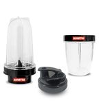 Kimatsu Nutri Bullet Unbreakable Polycarbonate 350 & 550 ML Jars Suitable for all Regular mixer grinders with 4 teeth couplers and 2 Locking system Opposite side (with one Blade)