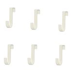 Door Hook for Bathroom, 6 Pack Kitchen Cabinet Hooks，Over Door Hooks for Bathroom Frameless Glass Shower Door, for Hanging Clothes, Towels, Coats and More (White)