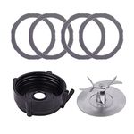 Stainless Steel Blender Cutter Blade, Jar Base Bottom Cap and 4Pcs Blender Gaskets Compatible with Oster Pro 1200 Blender, A.I.Force Premium blender replacement parts