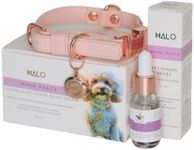 Halo Inner Peace Collar for Dog Anxiety, Dog Collars for Small Dogs, Puppy, Cats, Vegan Leather Dog Collar with Natural Essential Oil (Pink, Extra Small) Dog Grooming Dog Barking Rescue Remedy