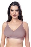 SIMONI Cross Fit Polycotton Non-Wired Non-Padded Full Coverage Cups Bra, Comfortable Everyday T-Shirt Bra for Women and Girls (Brown, 36C)