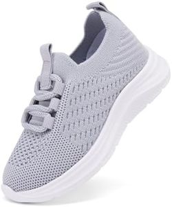 BMCiTYBM Baby Walking First Infant Sneakers Boys Girls Shoes Breathable Non Slip 6 9 12 18 24 Months Grey Size 6-12 Months Infant