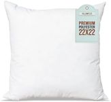 Pillowflex Premium Polyester Pillow Insert - 22"x22" Pillow Form - Machine Washable, Soft Standard Bed Sleeping Pillow, Large Rectangle Polyester Pillow Sham Stuffer - 1 Decorative Pillow