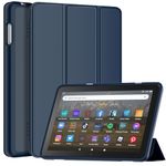 Fire HD 8 & HD 8 Plus Tablet Case (12/10th Gen, 2024/2022/2020), Sonlaryin Smart Trifold Stand with Soft TPU Back Case for Fire HD 8 Kids & Kids Pro Table, Auto Wake/Sleep, Not Fit TCL iPad- Navy Blue