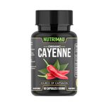 NutriMali Cayenne Pepper Organic - 90 Vegan Capsules | High Strength Up to 1500mg | Natural Herbal Supplement | Zero Fillers 100% Natural & Eco Friendly Packaging