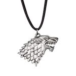 The Noble Collection Games Of Thrones Stark Sigil Costume Pendant - 1.3in (3.5cm) Unburnished Metal Pendant - GOT TV Show Props Gifts Merchandise